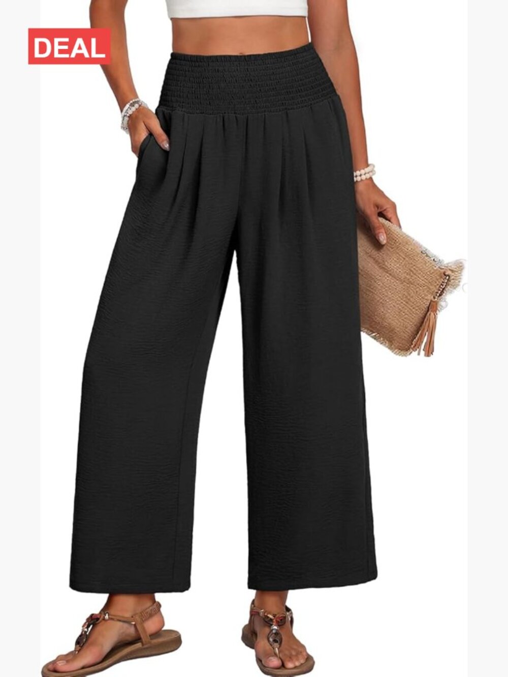High Waisted Wide Leg Palazzo Pants with Pockets Summer Lounge